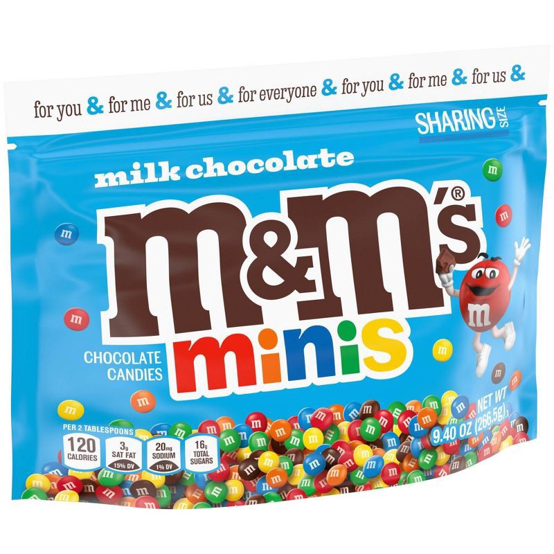 slide 9 of 9, M&M's Milk Chocolate Minis Sharing Size Candy - 9.4oz, 9.4 oz
