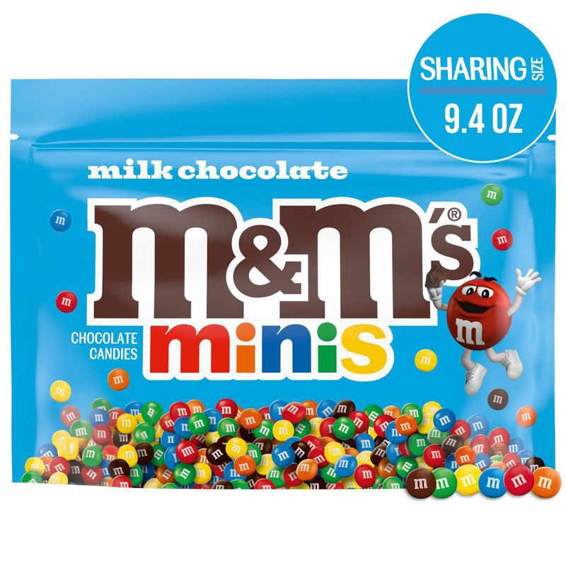 slide 1 of 9, M&M's Milk Chocolate Minis Sharing Size Candy - 9.4oz, 9.4 oz