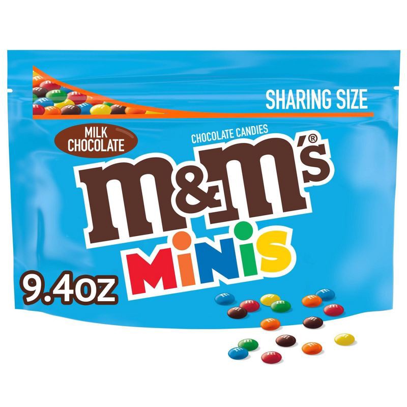 slide 1 of 9, M&M's Milk Chocolate Minis Sharing Size Candy - 9.4oz, 9.4 oz