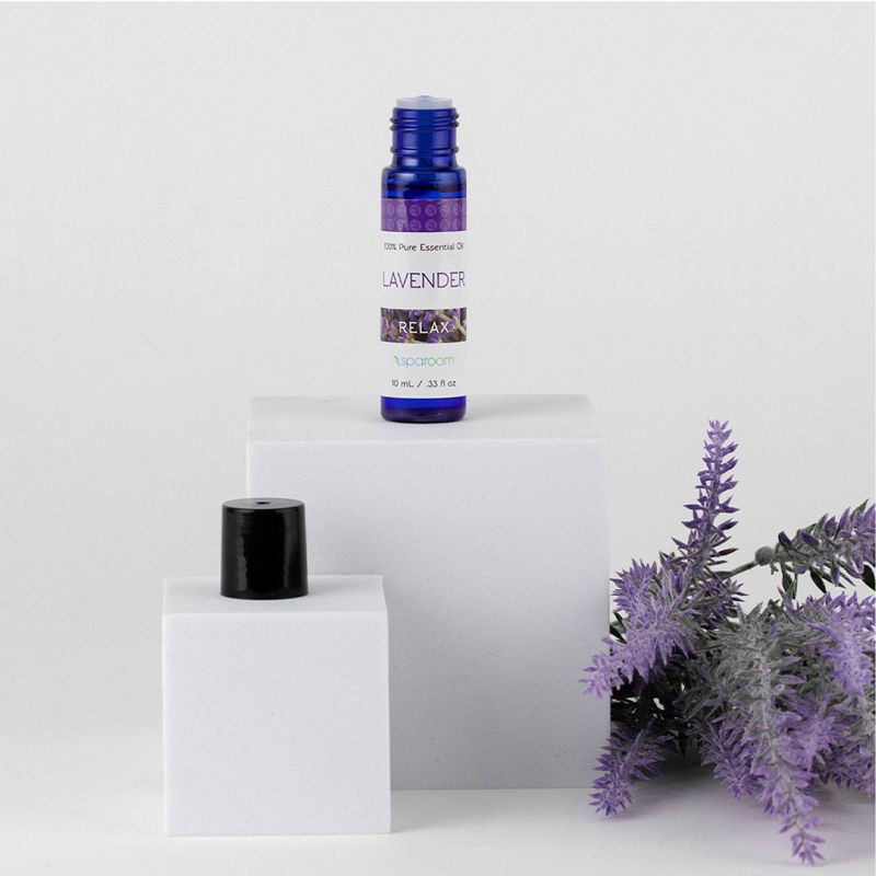 slide 3 of 4, Lavender Essential Oil 10ml - SpaRoom: Calming Aroma, Ideal for Aromatherapy & Relaxation, 10 ml