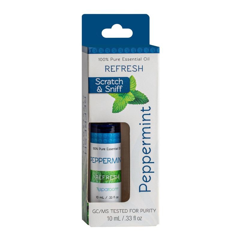 slide 1 of 4, Peppermint Essential Oil 10ml - SpaRoom: Plant-Based, Aluminum-Free, Pure Aromatherapy Oil, 10 ml