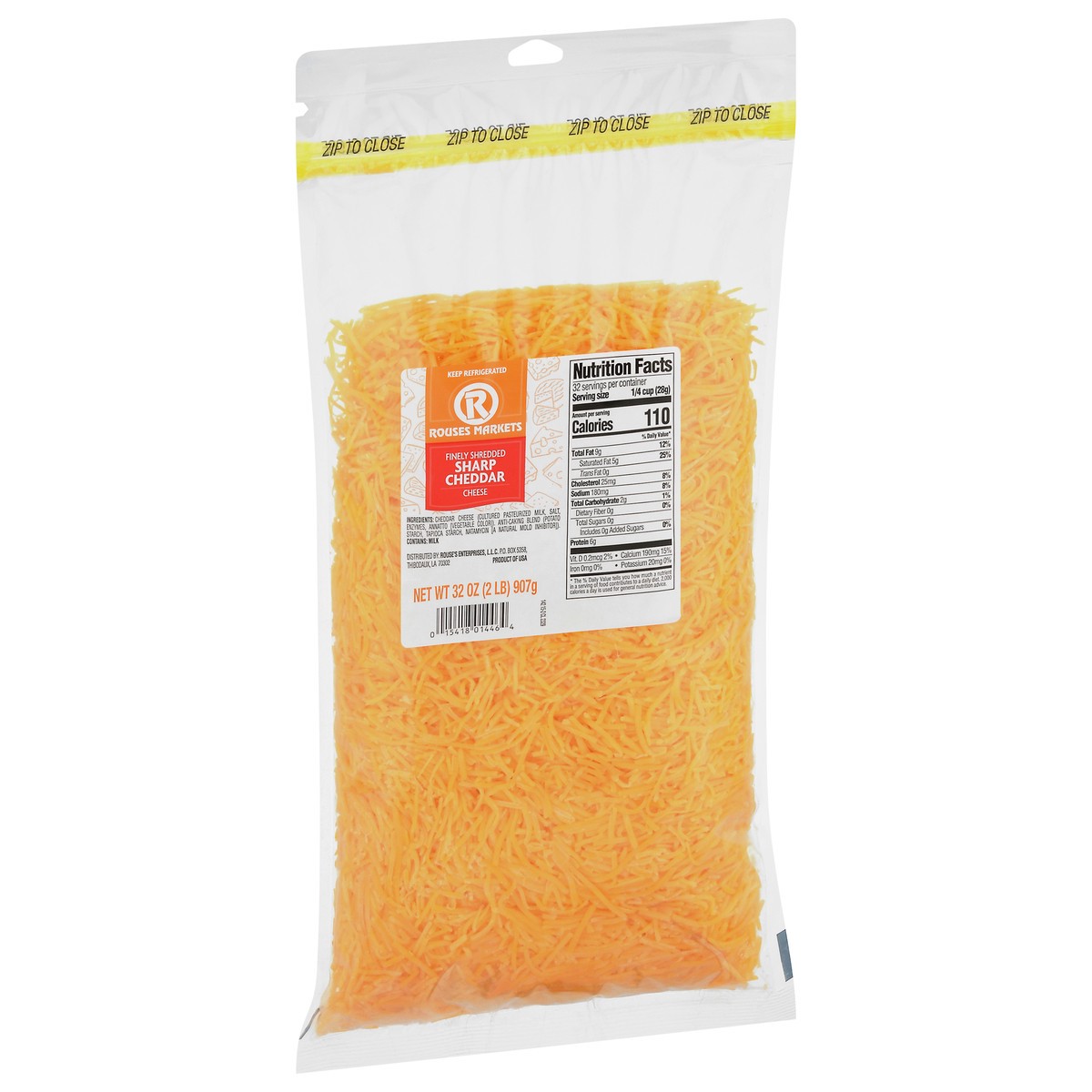 slide 6 of 14, Rouses Markets Sharp Cheddar Finely Shredded Cheese 32 oz, 32 oz