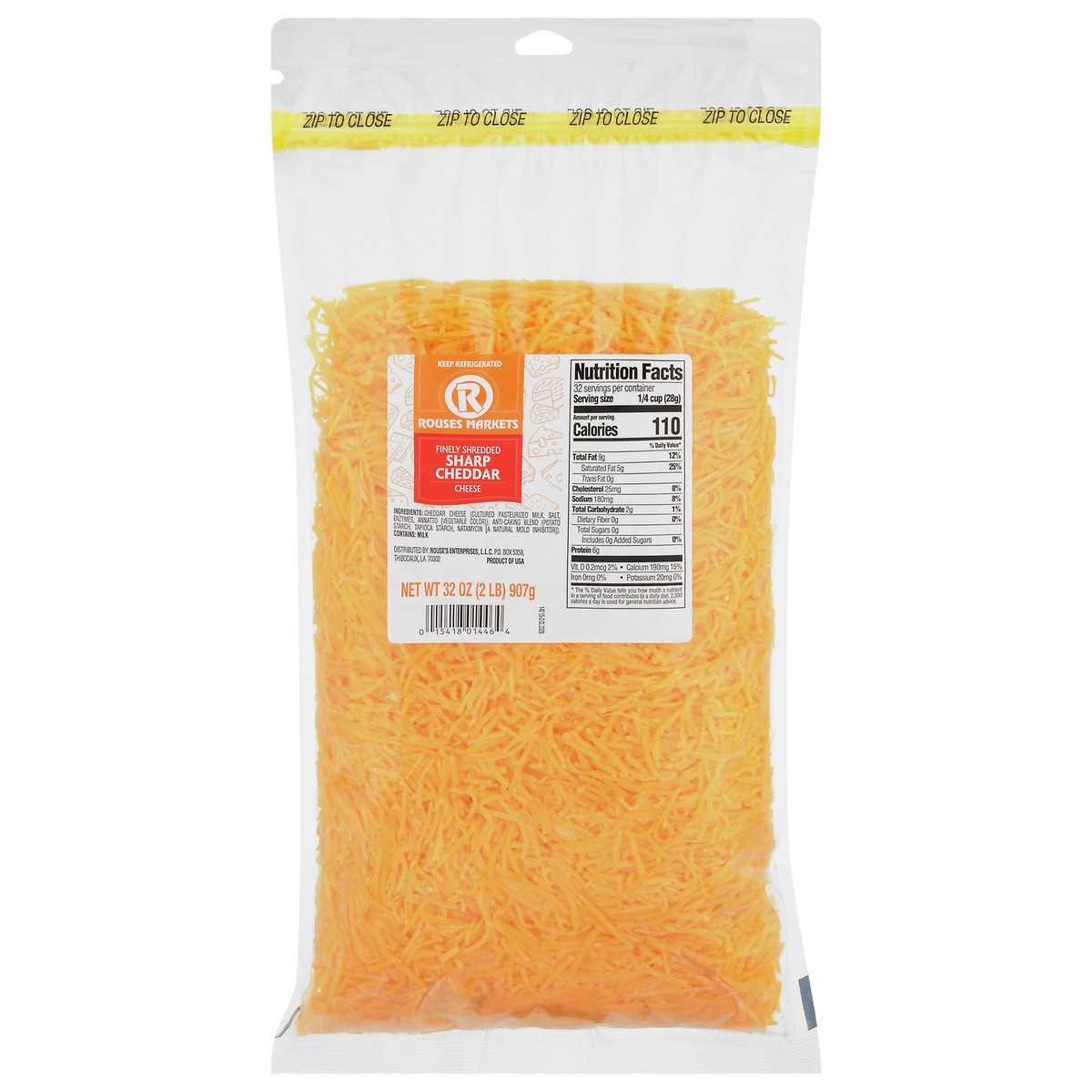 slide 7 of 14, Rouses Markets Sharp Cheddar Finely Shredded Cheese 32 oz, 32 oz