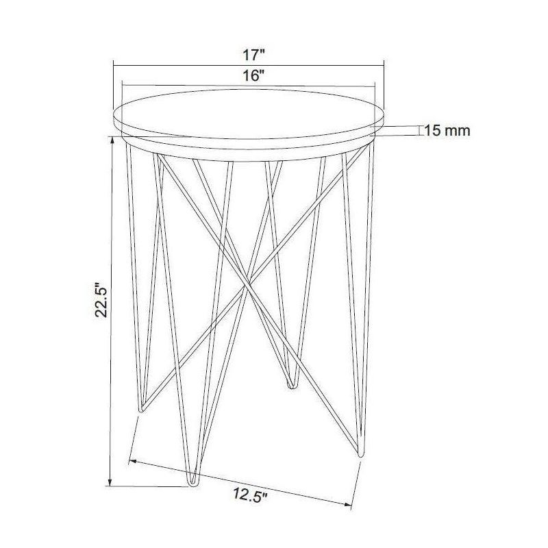 slide 5 of 5, Marble Top Round Table Gold - Threshold™: Luxury Glam Steel Frame, No Assembly, Lacquered Finish, 1 ct