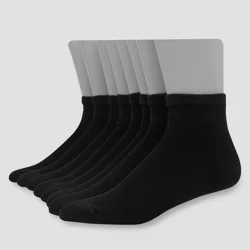 Hanes Men's Ankle Socks with FreshIQ 8pk - Black 6-12: Moisture Wicking, Reinforced Heel & Toe