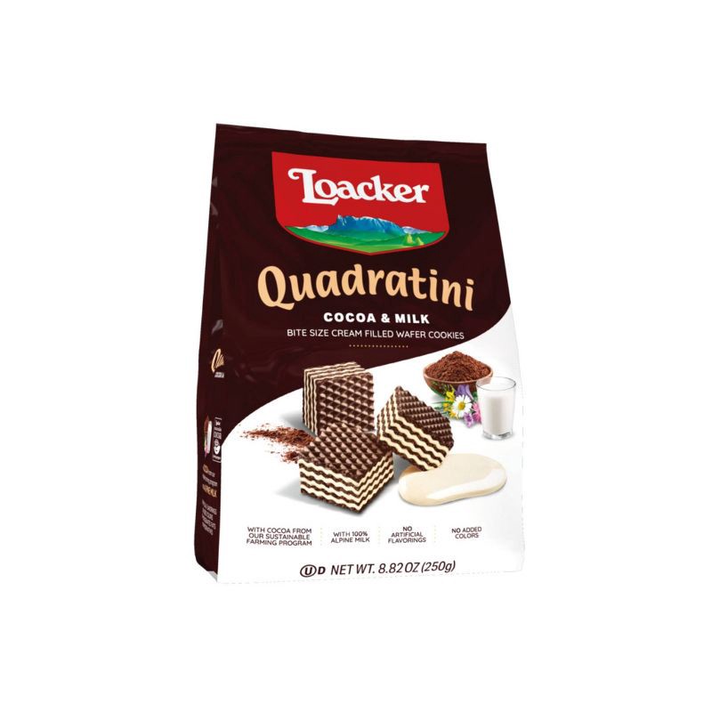 slide 1 of 4, Loacker Quadratini Cocoa&Milk Bite Size Wafer Cookies - 8.82oz, 8.82 oz