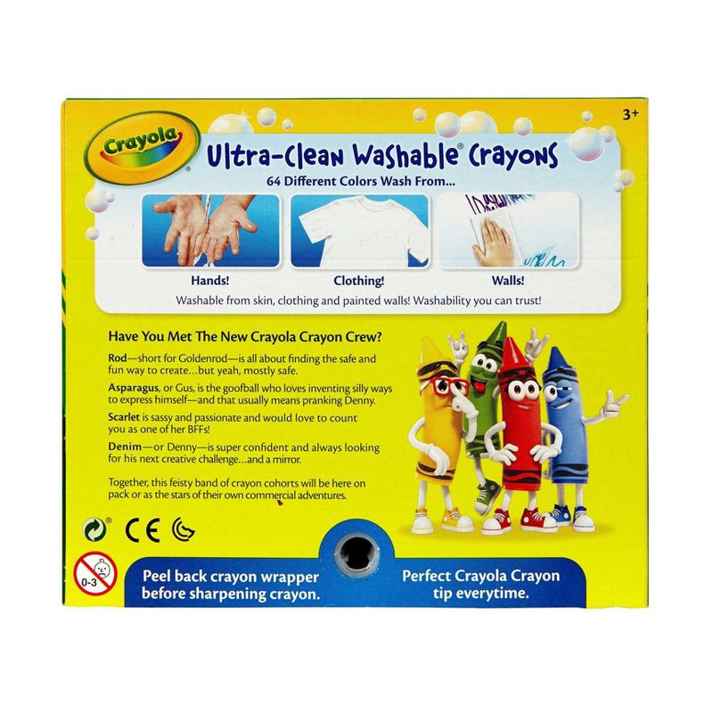 slide 5 of 5, Crayola 64ct Ultra Clean Washable Crayons, 64 ct