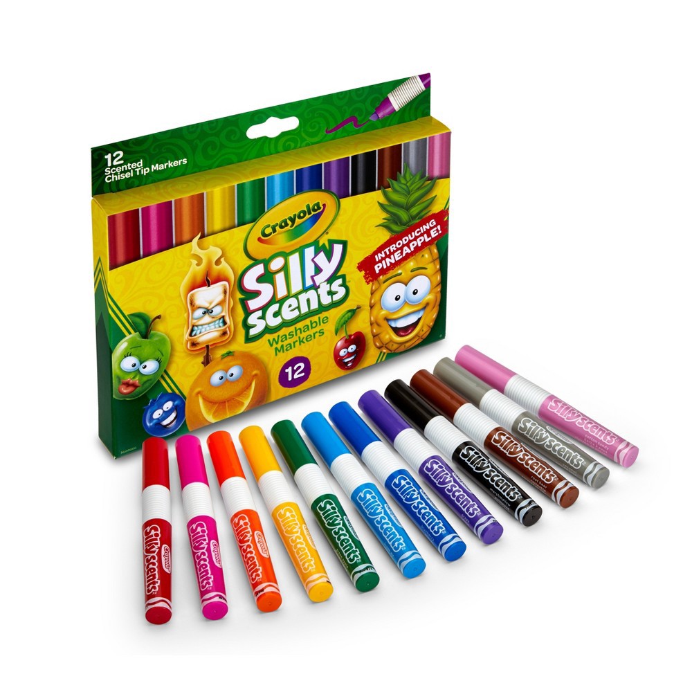 slide 2 of 7, Crayola 12ct Silly Scents Markers Chisel Tip, 12 ct