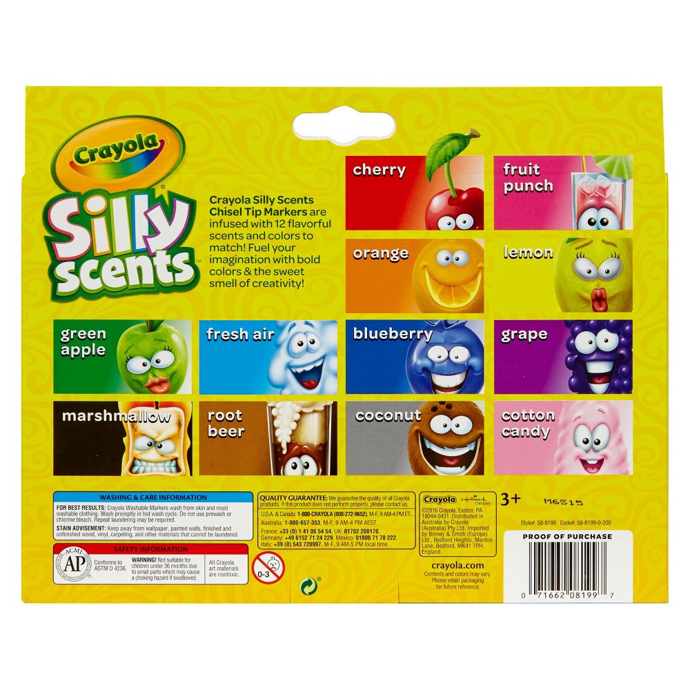 slide 7 of 7, Crayola 12ct Silly Scents Markers Chisel Tip, 12 ct