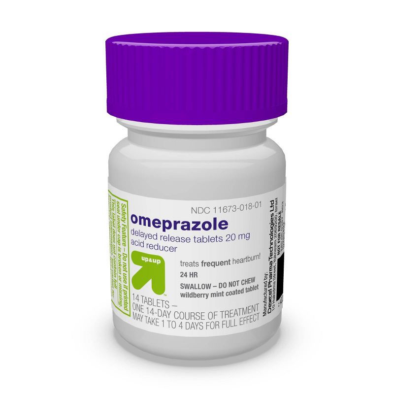 slide 5 of 5, Omeprazole Acid Reducer Tablets - Wild Berry - 14ct - up&up™, 14 ct