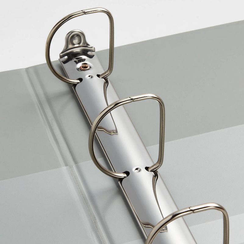 slide 3 of 3, 2" 3 Ring Binder Clear View Gray - up&up™: 500 Sheet Capacity, D Rings, Internal Pockets, Polypropylene, 1 ct