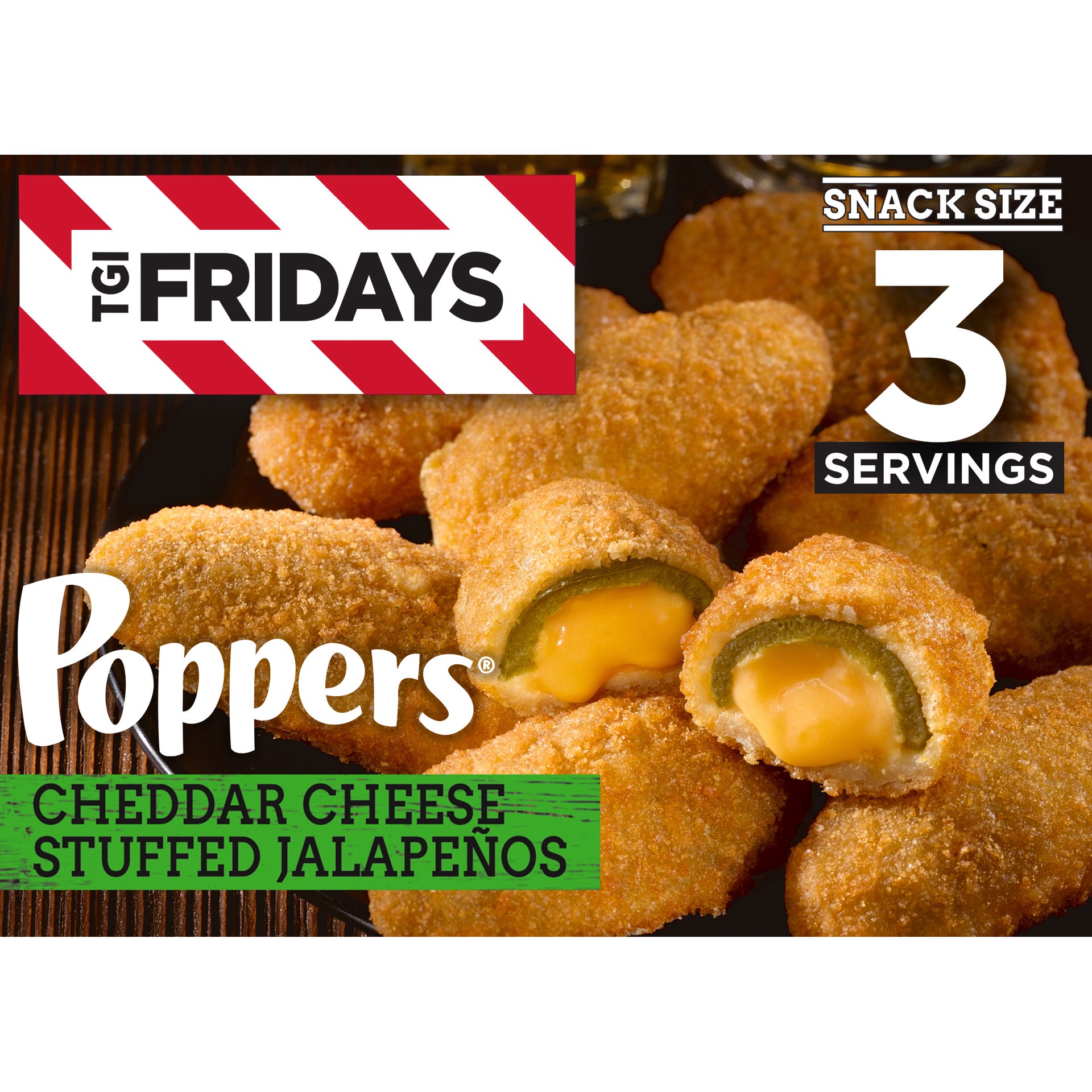 slide 1 of 9, TGI Fridays Frozen Appetizers Cheddar Cheese Stuffed Jalapeno Poppers, 8 oz. Box, 8 oz