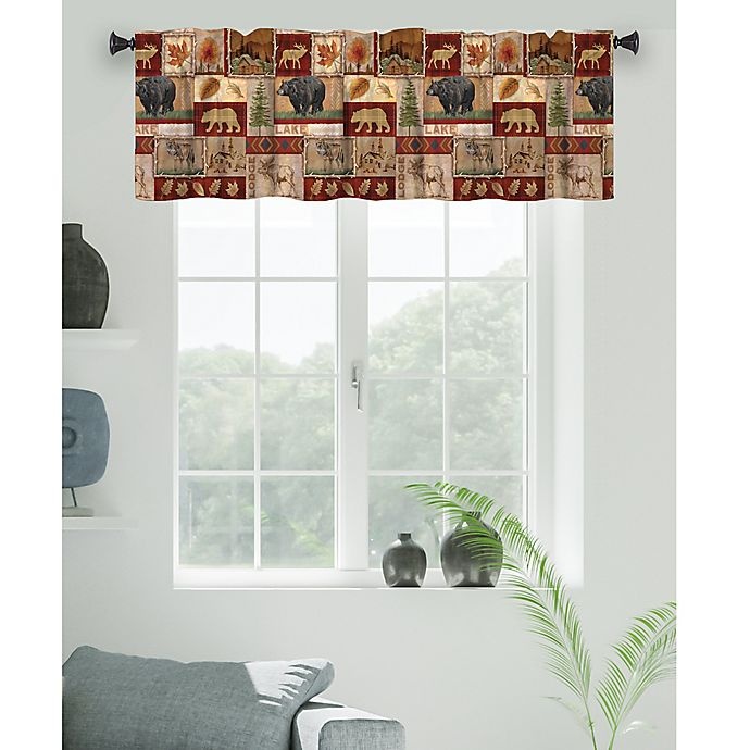 slide 1 of 1, Laural Home Lodge Collage Window Valance - Brown, 1 ct