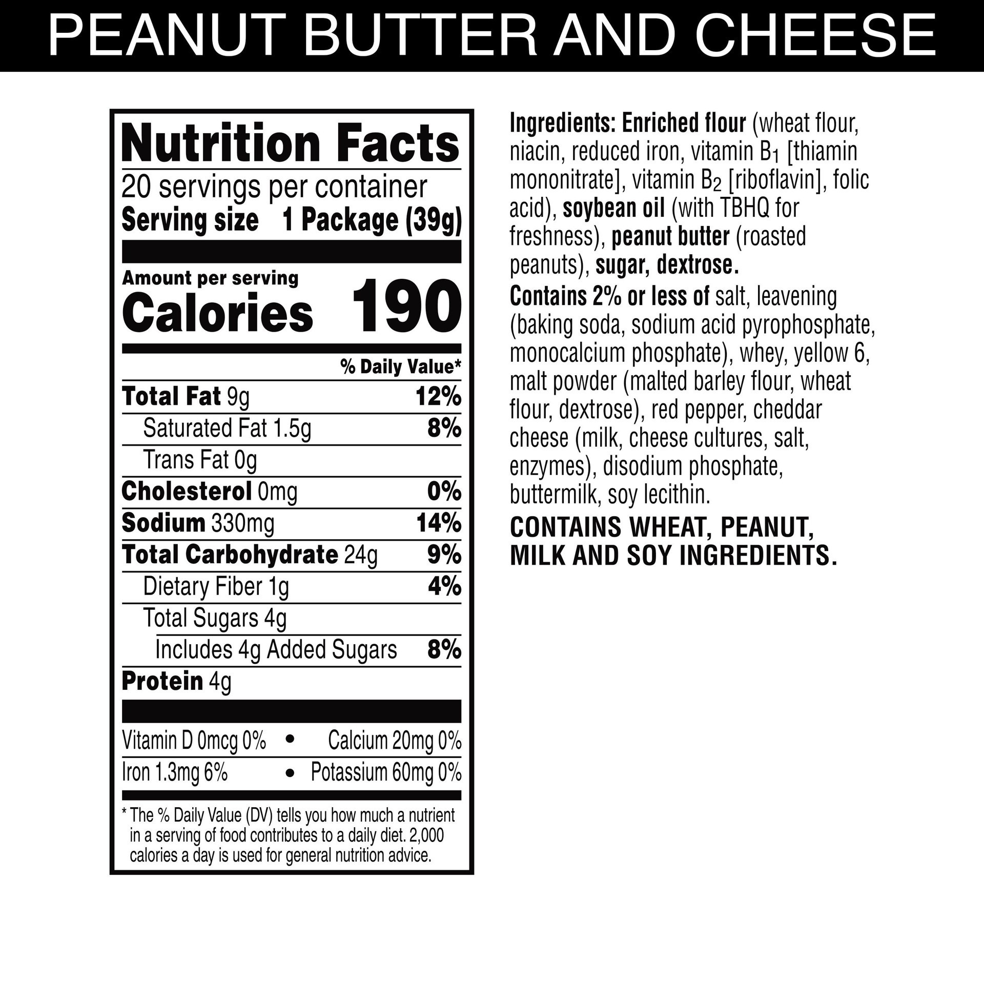 slide 5 of 5, Austin Peanut Butter on Cheese Sandwich Crackers, 20 ct