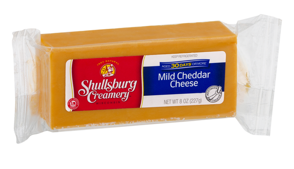 slide 1 of 1, Shullsburg Creamery Mild Cheddar Cheese, 8 oz