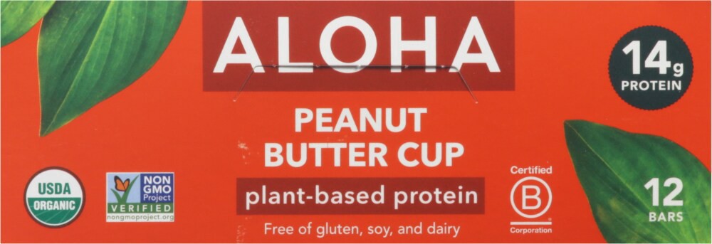 slide 3 of 5, Aloha Peanut Butter Cup Protein Bars, 12 ct