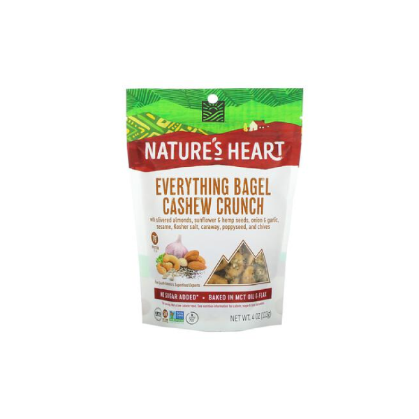 slide 1 of 1, Nature's Heart Natures Heart Everything Bagel Cashew Crunch, 4 oz