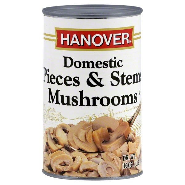 slide 1 of 1, Hanover Domestic Mushrooms Pieces & Stems, 16 oz