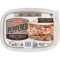H-E-B Peppered Turkey Breast Lunch Meat - Family Pack