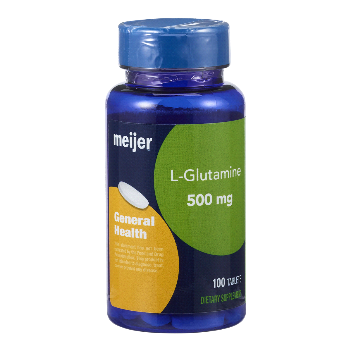 slide 1 of 2, Meijer L-Glutamine Amino Acid 500mg Tablets, 100 ct