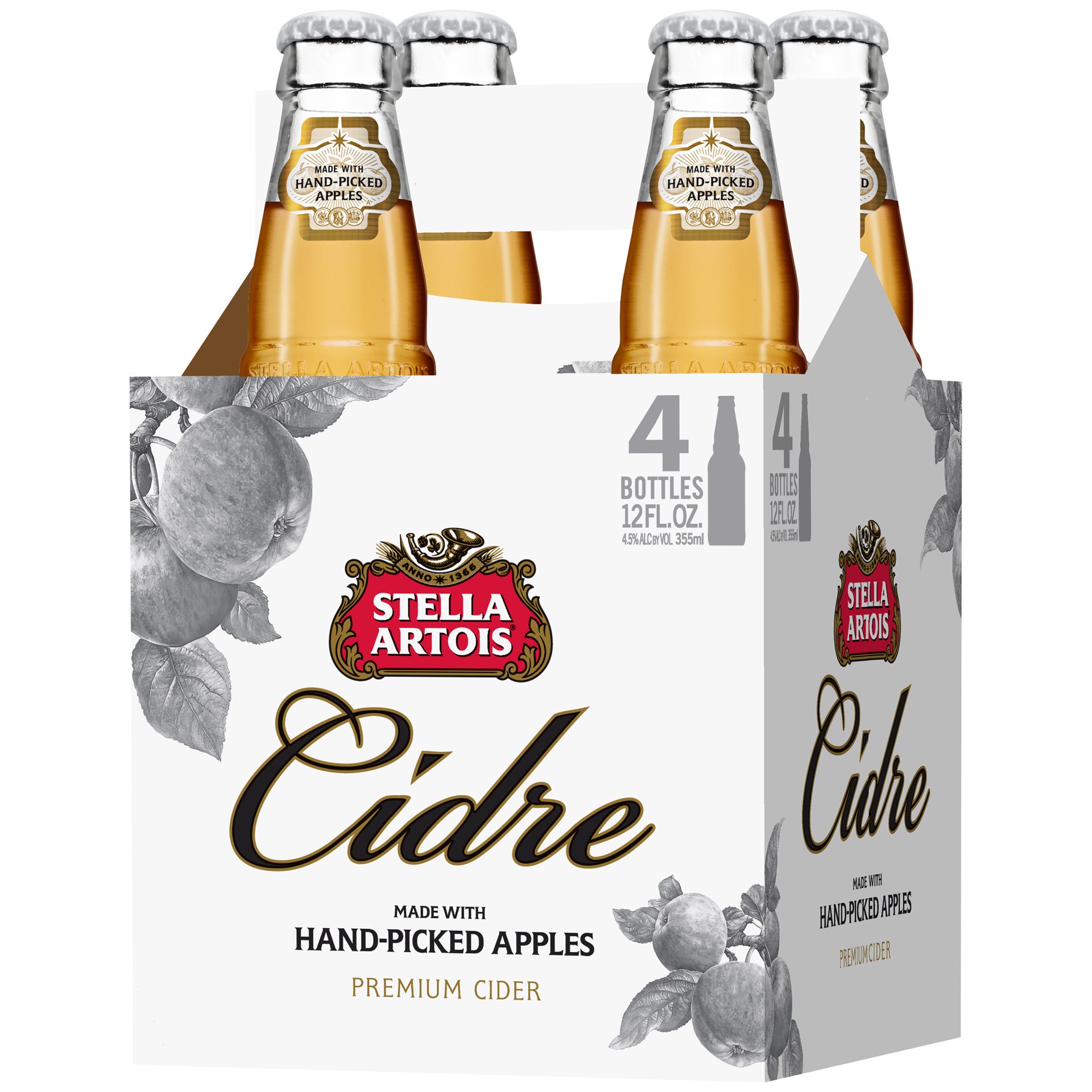 slide 2 of 6, Stella Artois Cidre, European Style Hard Cider, 4 Pack - 12 FL OZ Bottles, 4 ct; 12 oz