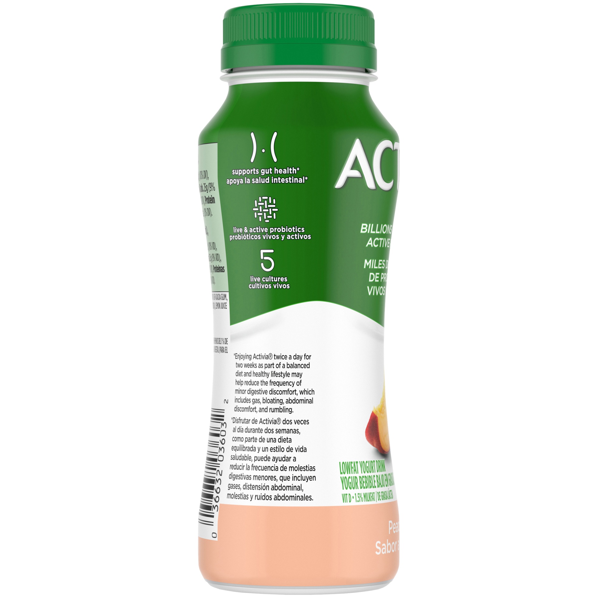 slide 3 of 7, Activia Probiotic Peach Dairy Drink, 7 fl oz