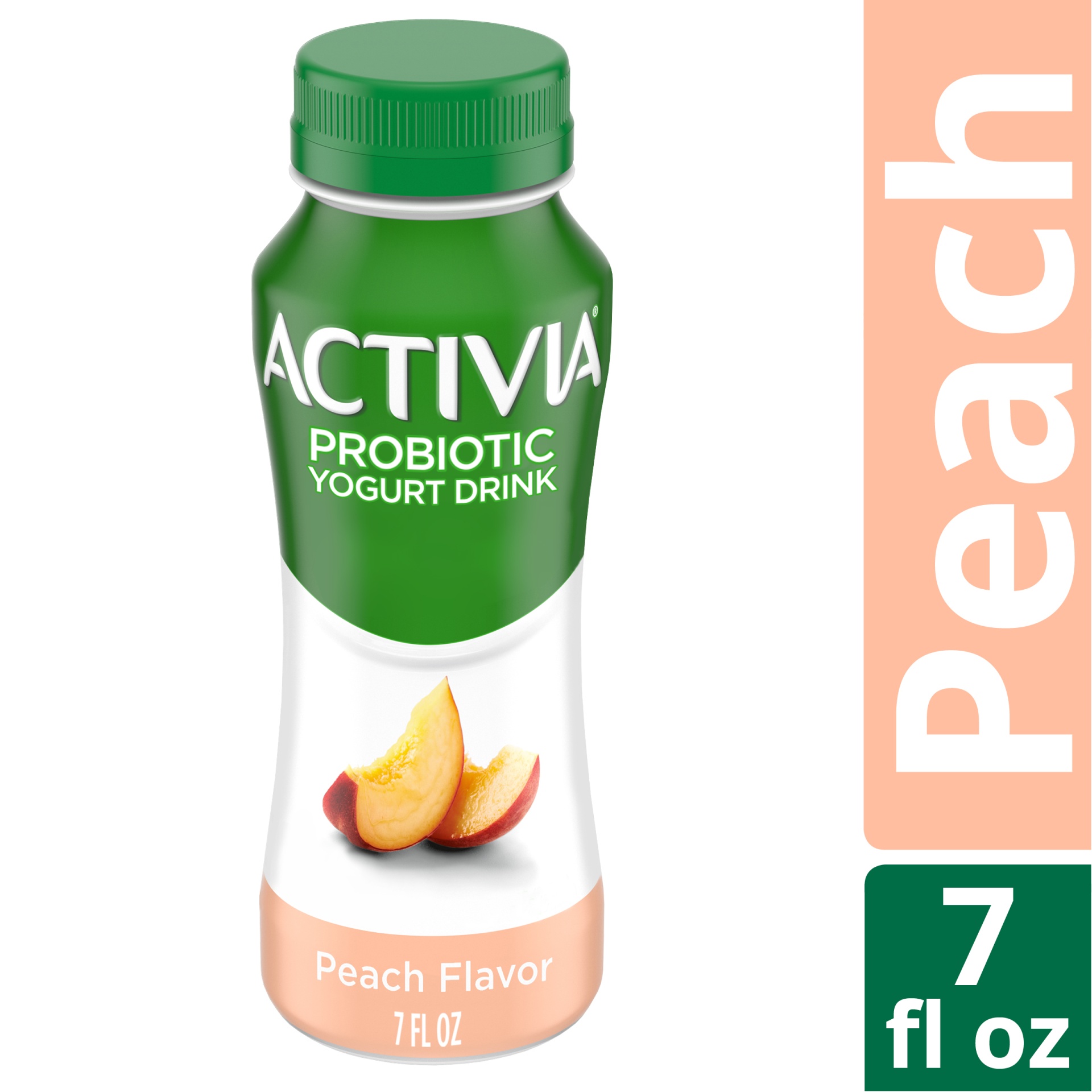 slide 1 of 7, Activia Probiotic Peach Dairy Drink, 7 fl oz