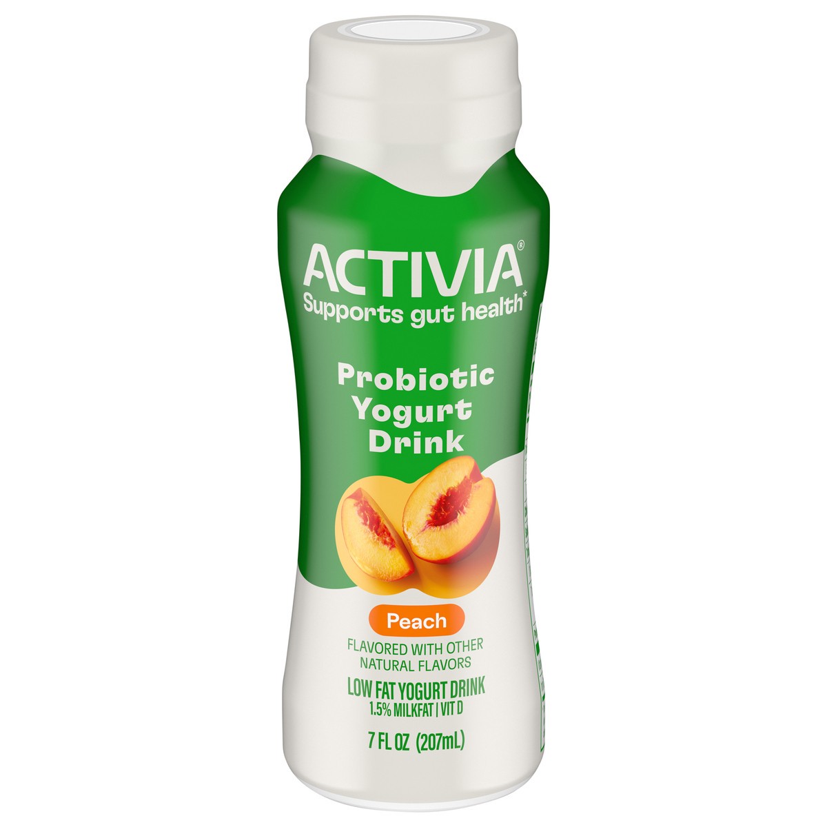 slide 1 of 6, Activia Peach Probiotic Lowfat Yogurt Drink, Probiotic Yogurt Drink, 7 FL OZ, 7 fl oz