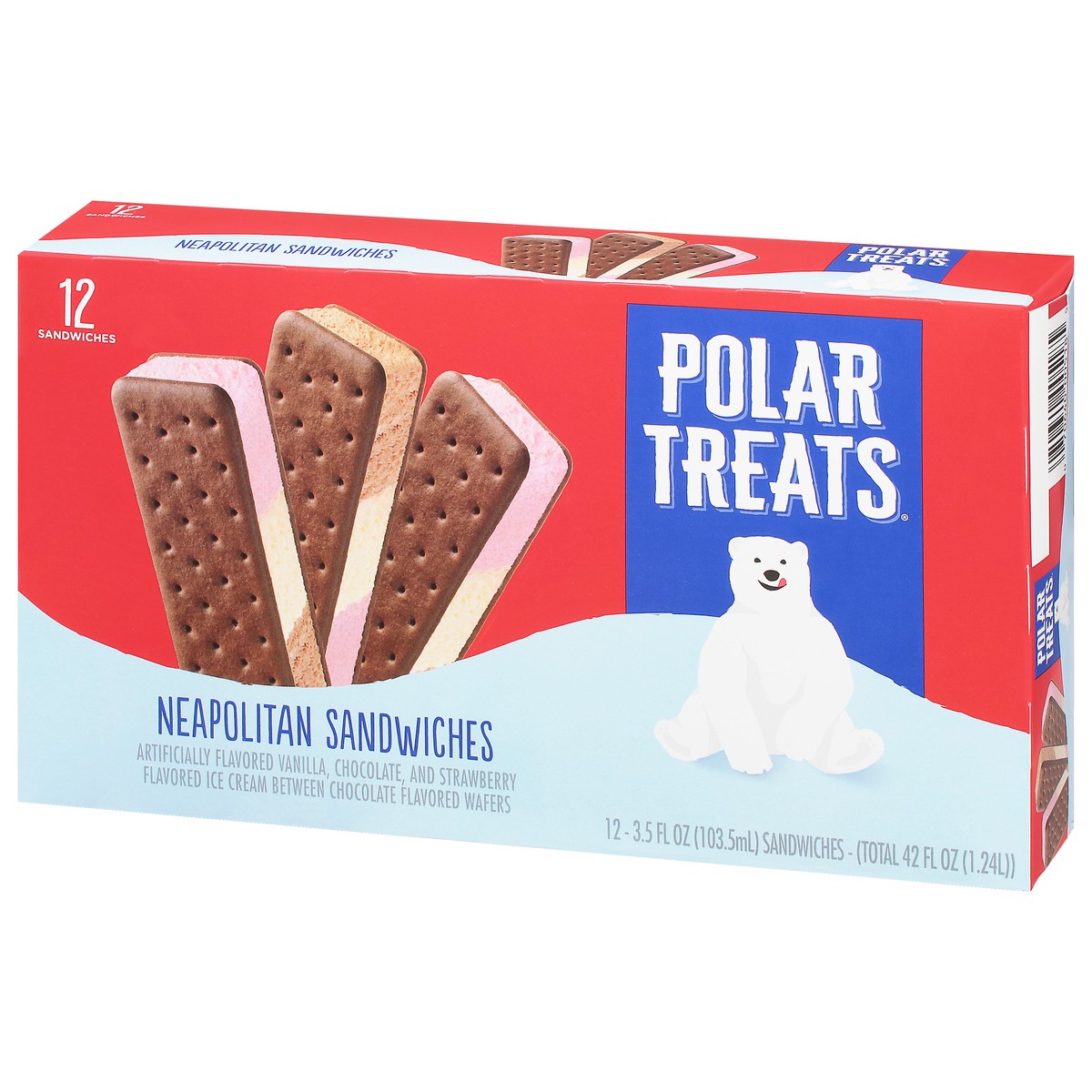 slide 6 of 9, Polar Treats Neapolitan Ice Cream Sandwiches 12 - 3.5 fl oz ea, 12 ct