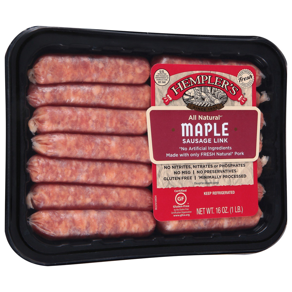 slide 5 of 9, Hempler's Maple Sausage Links, 16 oz