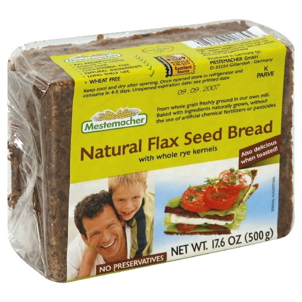 slide 1 of 1, Mestemacher Natural Flax Seed Bread, 17.6 oz