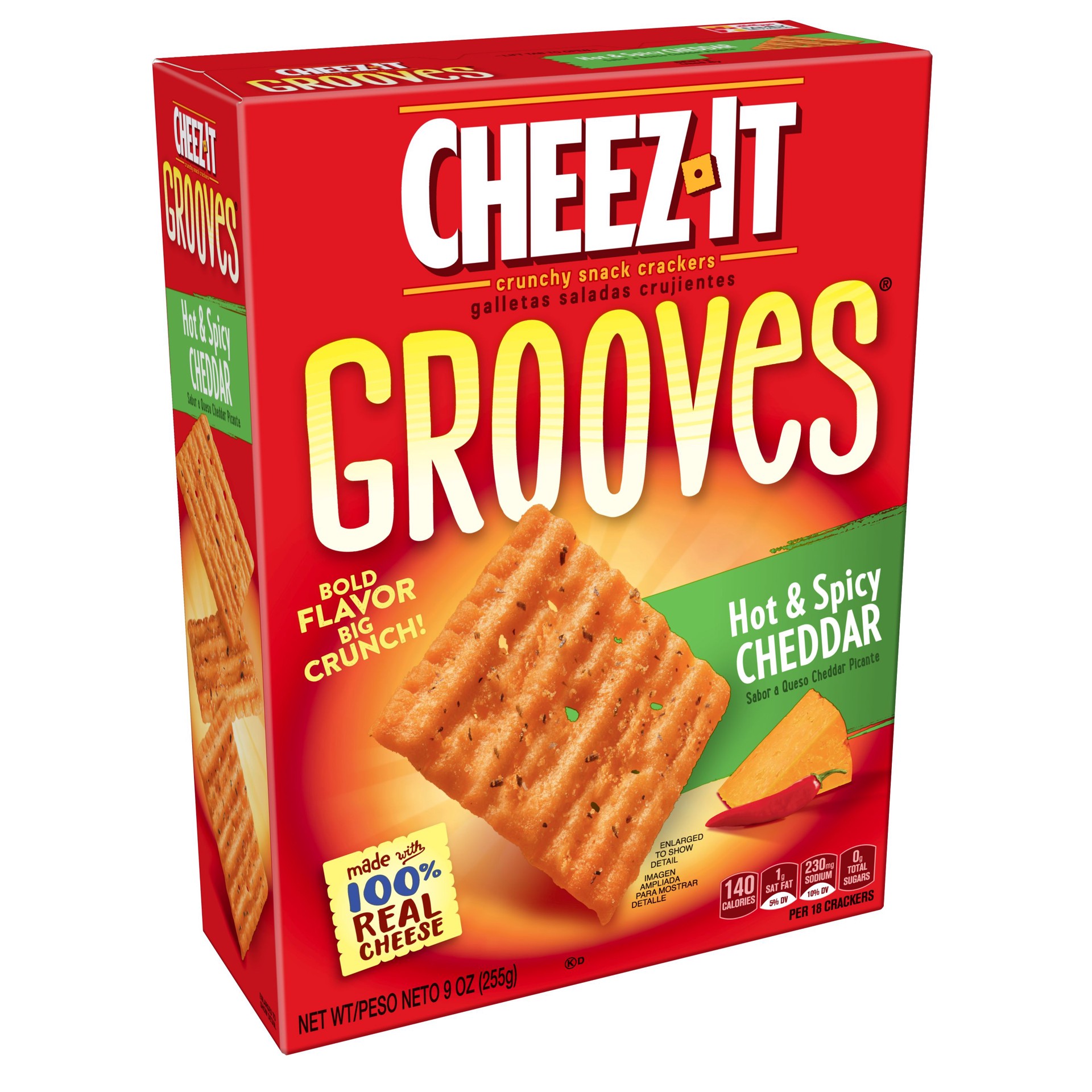 slide 1 of 6, Cheez-It Hot and Spicy Cheddar Cheese Crackers, 9 oz