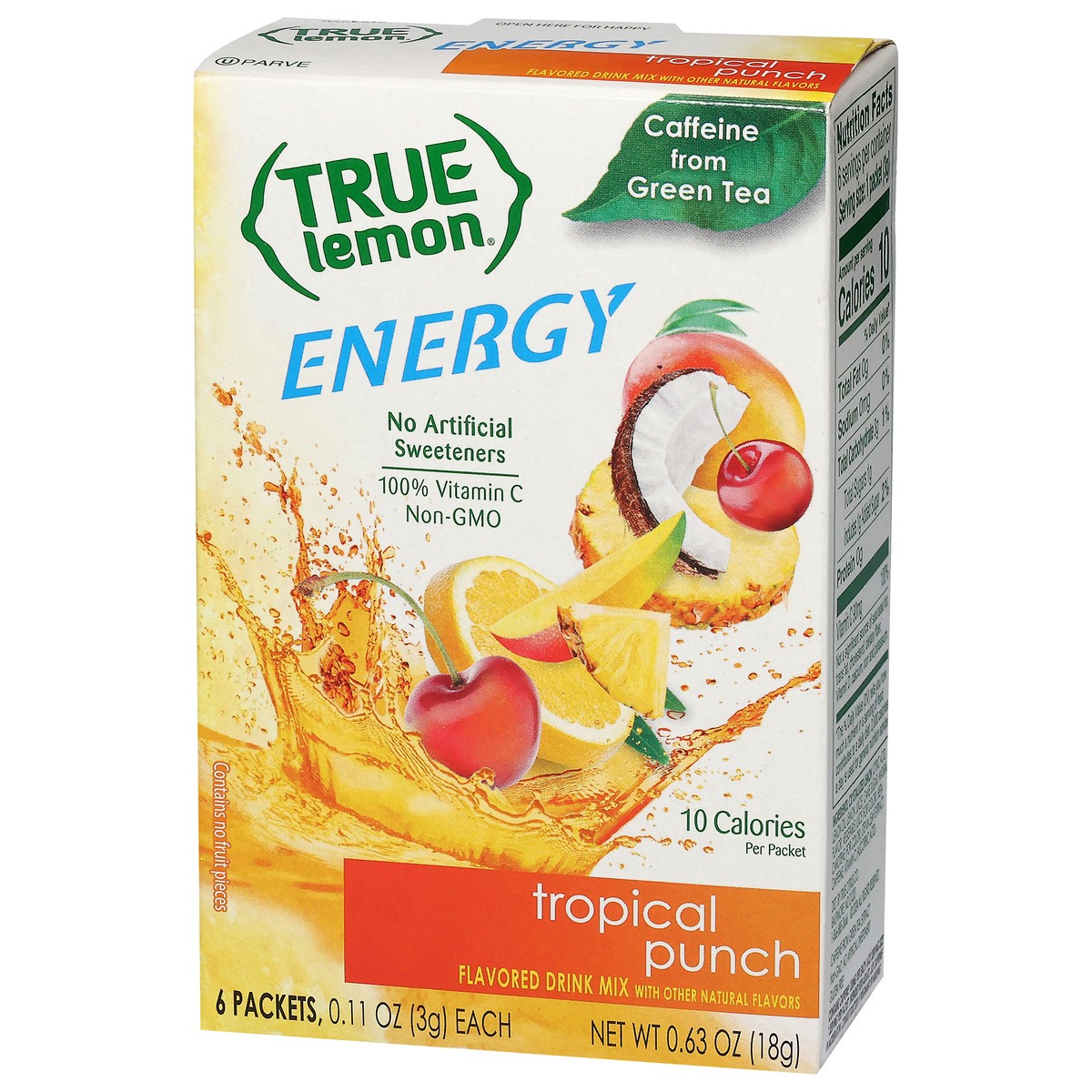 slide 3 of 14, True Lemon Energy Drink Mix - Tropical Fruit Punch - 6 ct, 6 ct