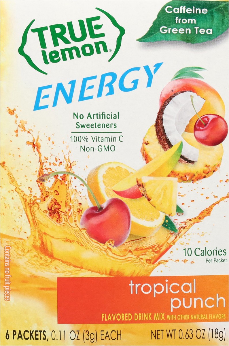 slide 6 of 14, True Lemon Energy Drink Mix - Tropical Fruit Punch - 6 ct, 6 ct