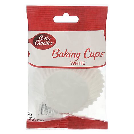 slide 1 of 1, Betty Crocker Baking Cups Standard Size White- 50 ct, 50 ct