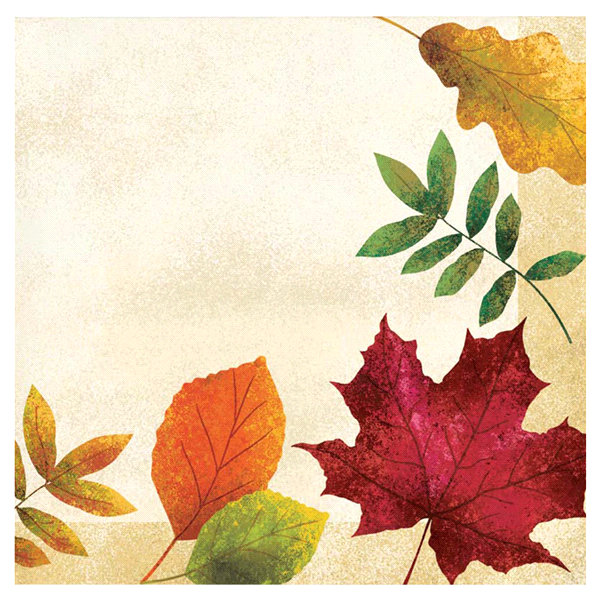 slide 1 of 1, Creative Converting Colorful Leaves Party Beverage Napkin, 16 ct