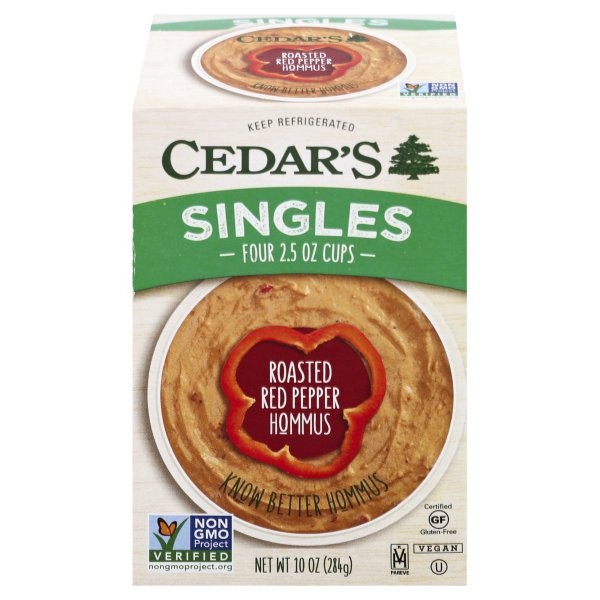 slide 1 of 6, Cedar's Roasted Red Pepper Hommus, 4 ct; 2.5 oz