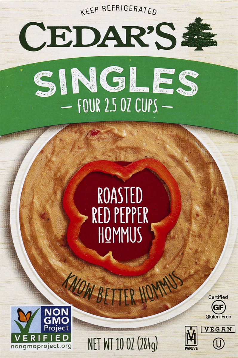 slide 5 of 6, Cedar's Roasted Red Pepper Hommus, 4 ct; 2.5 oz