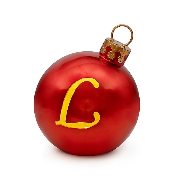 slide 1 of 1, Winter Wonderland 9-Inch Pre-Lit Monogram Letter L'' Christmas Ball Ornament'', 1 ct