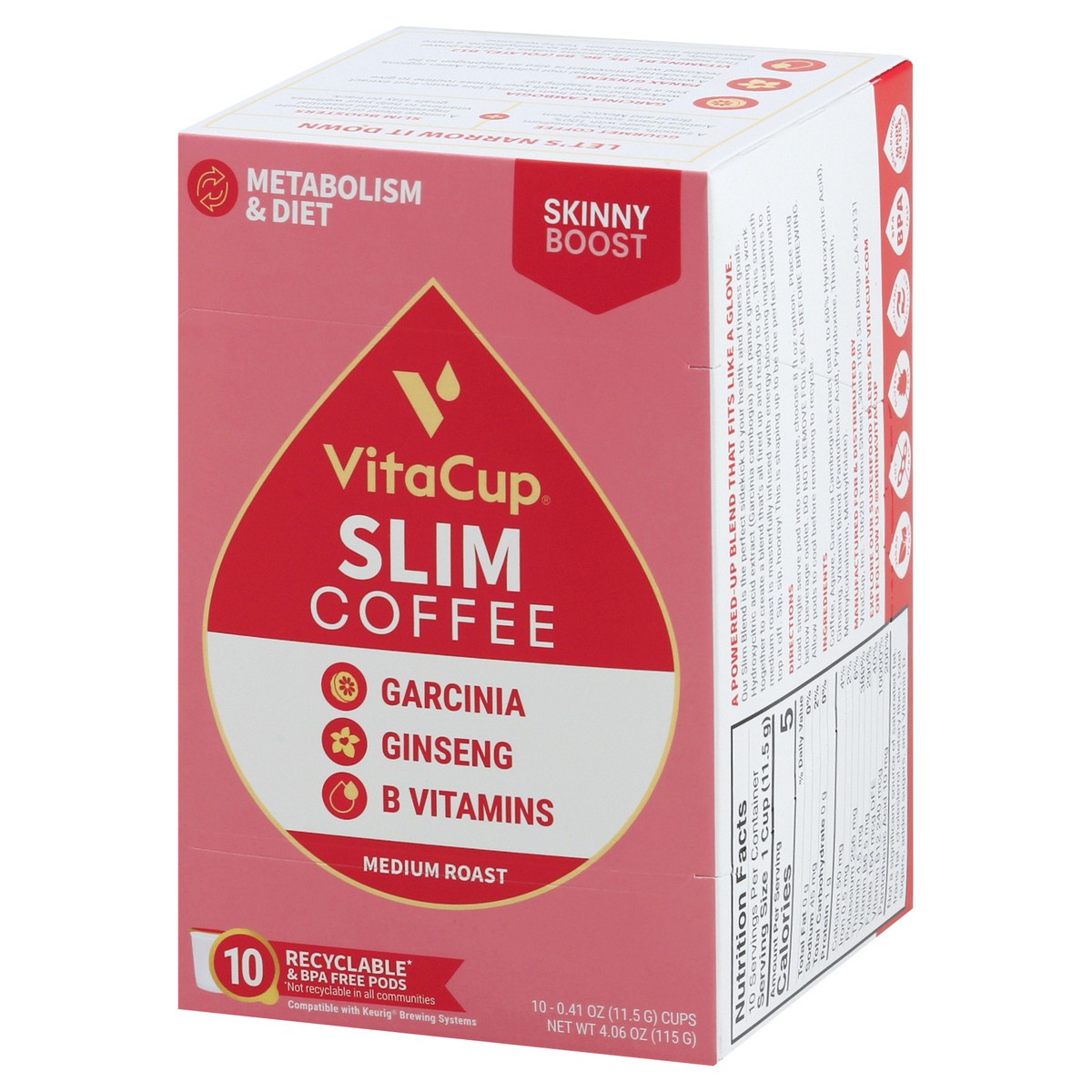 slide 7 of 9, Vitacup Slim Blend Infused Coffee Pods, Medium Roast - 10 ct, 10 ct