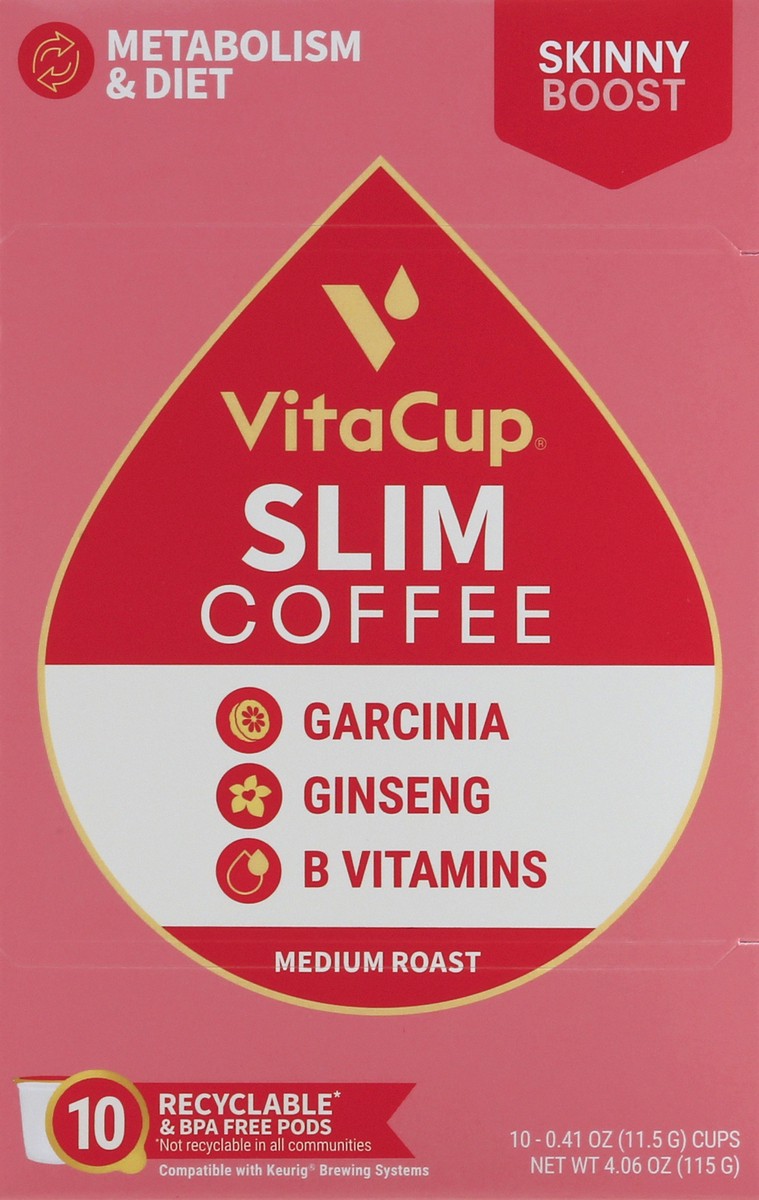 slide 1 of 9, Vitacup Slim Blend Infused Coffee Pods, Medium Roast - 10 ct, 10 ct