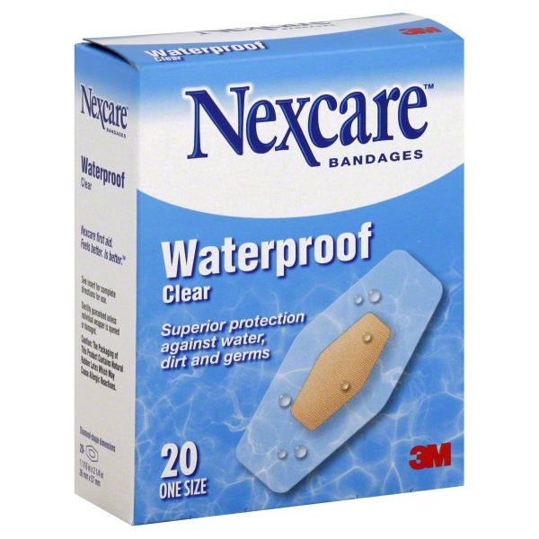 slide 1 of 1, Nexcare Waterproof Adhesive Bandages, 20 ct