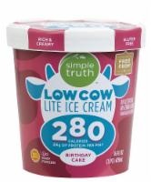 slide 1 of 1, Simple Truth Low Cow Lite Birthday Cake Ice Cream, 1 pint