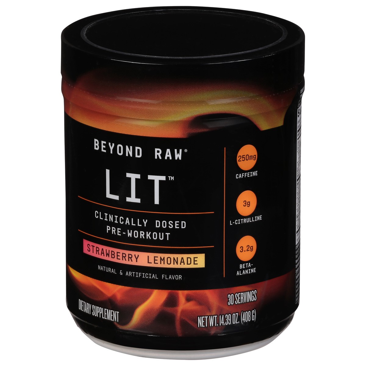 slide 3 of 9, Beyond Raw LIT Strawberry Lemonade Pre-Workout - 14.39 oz, 14.39 oz