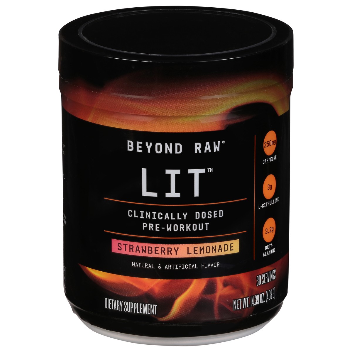 slide 1 of 9, Beyond Raw LIT Strawberry Lemonade Pre-Workout - 14.39 oz, 14.39 oz