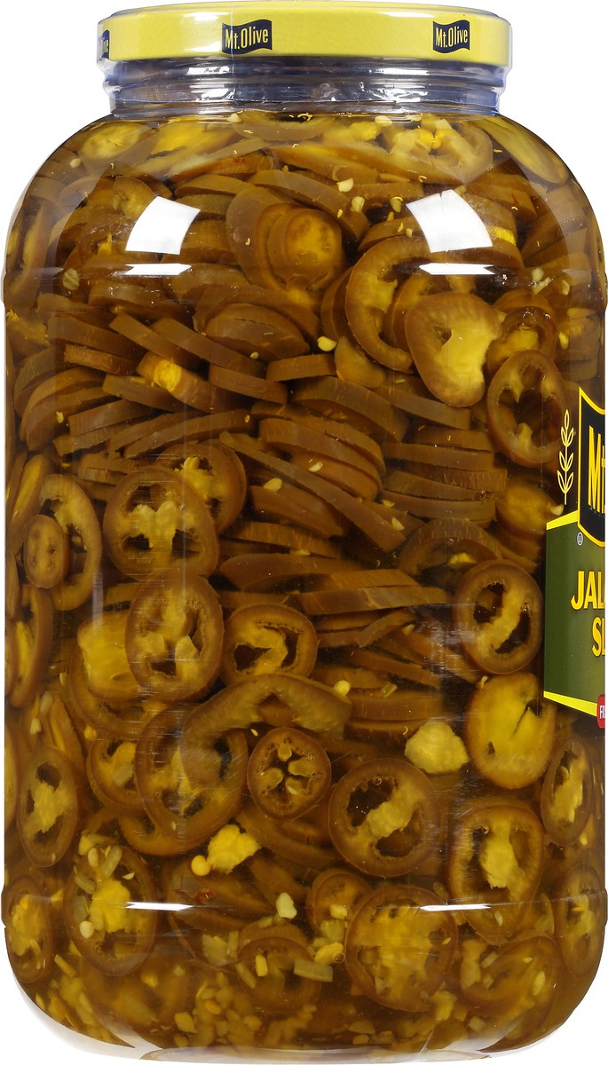 slide 5 of 8, Mt. Olive Jalapeno Slices 128 fl. oz. Jar, 128 fl oz