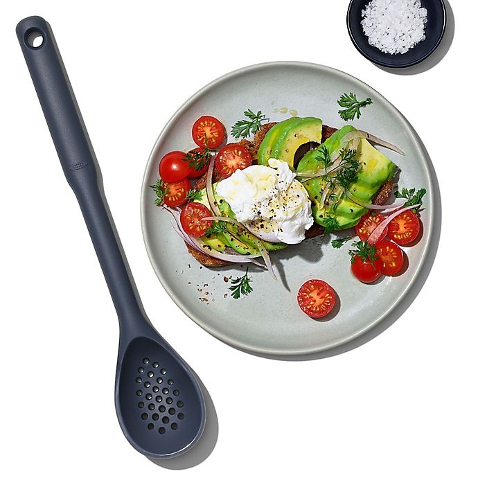 slide 5 of 5, OXO Good Grips Silicone Slotted Spoon - Peppercorn, 1 ct