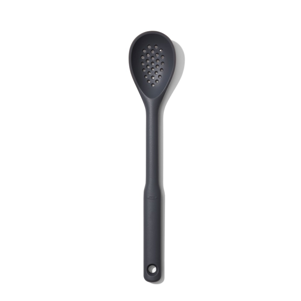 slide 1 of 5, OXO Good Grips Silicone Slotted Spoon - Peppercorn, 1 ct