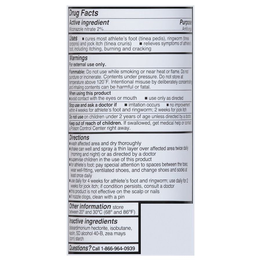 slide 3 of 4, Walgreens Athlete's Foot Powder Spray, Miconazole Nitrate, 4.6 oz
