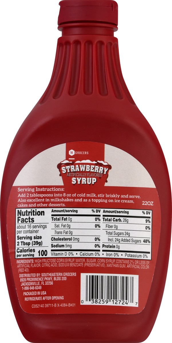 slide 10 of 13, Se Grocers Strawberry Syrup, 22 oz